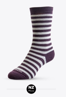 sock merino stripe cush wmn dkppl